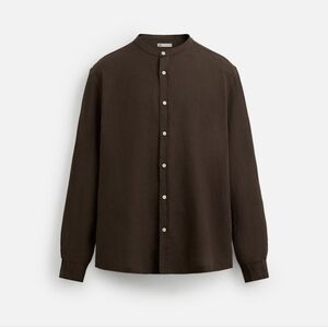 Zara Army Green Mandarin Collar Buttondown‎